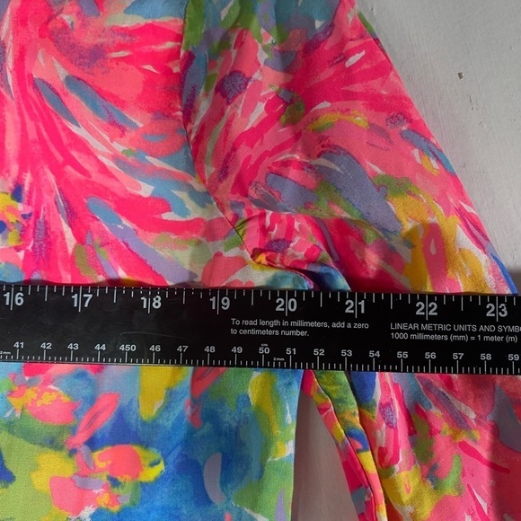 Lilly Pulitzer Women's Daylen Tunic Small Multi Palm Beach Coral Blouse Floral - Picture 10 of 12